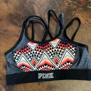 Women’s Victoria’s Secret PINK ultimate unlined Aztec sports bra size large